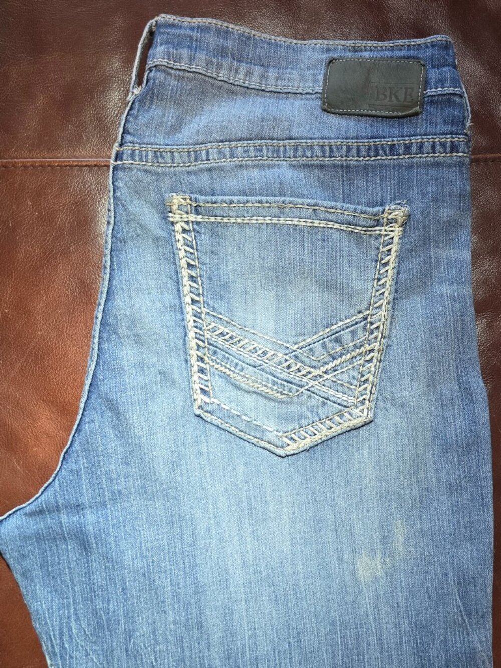 BKE MENS JEANS SETH 38x34 (38L) LIGHT BLUE WASH (#4)